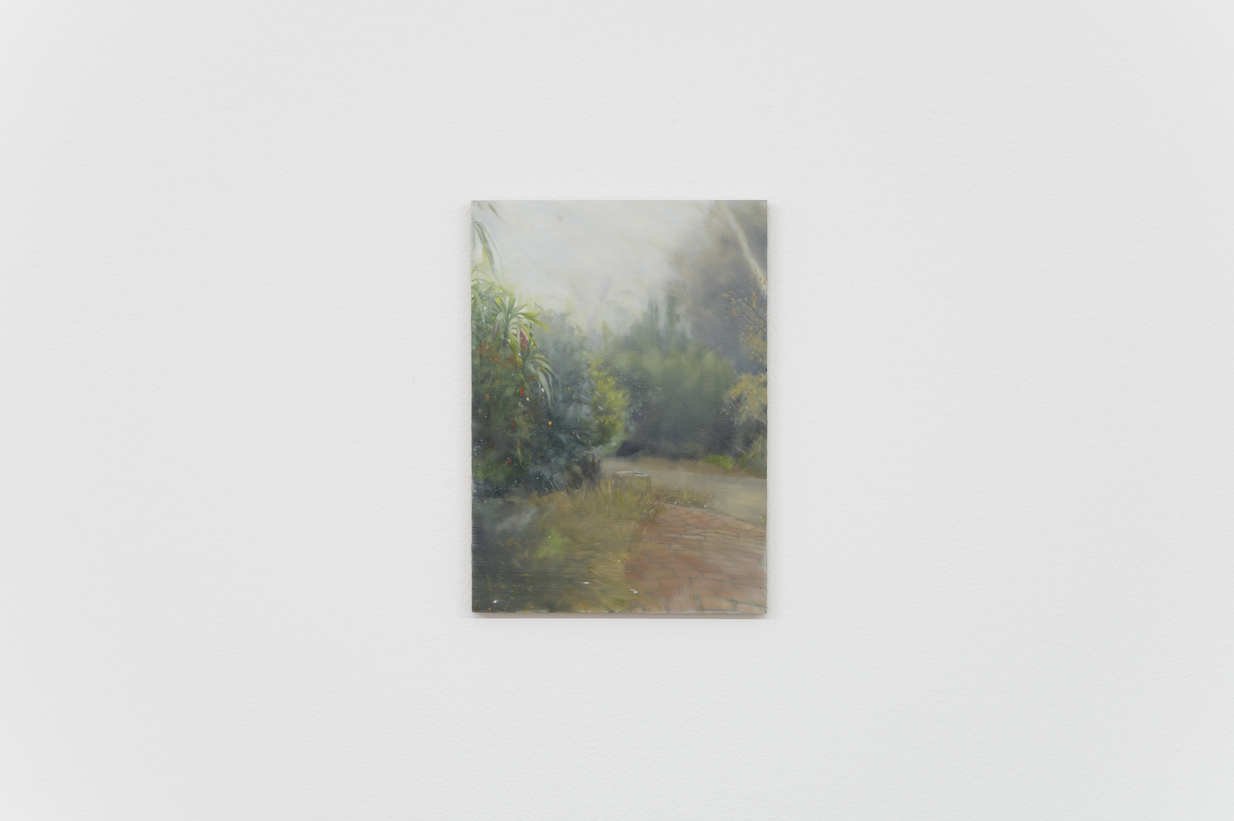 View of driveway #3 2019 Oil on board 18 x 13cm